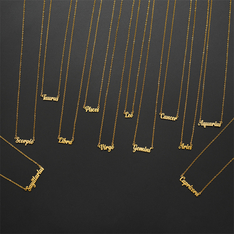 18K Gold PVD-Plated Constellation Letter Pendant – 201 Stainless Steel