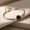 Unisex Four-Leaf Clover Bracelet – 18K Gold-Plated Titanium Steel