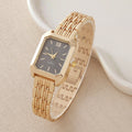 Luxury Rectangular Quartz Watch with Fold-Over Clasp